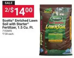 Ace Hardware Scotts enriched lawn soil with starter fertilizer offer