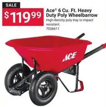 Ace 6 Cu. Ft. Heavy duty poly wheelbarrow