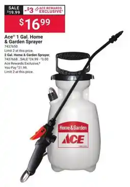 Ace Hardware Ace home & garden sprayer offer