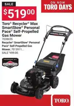 Ace Hardware Toro Recycler Max SmartStow Gas Mower offer