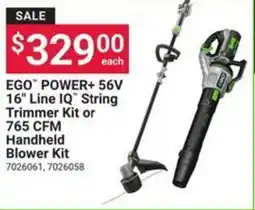 Ace Hardware Ego power+ 56v 16" line iq string trimmer kit offer