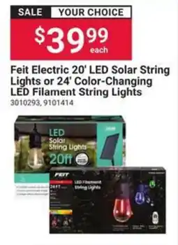 Ace Hardware Feit Electric 20' LED Solar String Lights offer