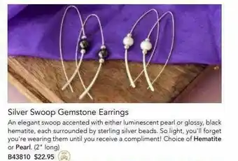 Silver Swoop Gemstone Earrings