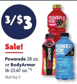 Family Dollar Powerade 28 oz. or BodyArmor 16-23.67 oz offer