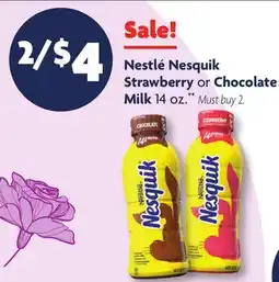 Family Dollar Nestlé Nesquik Strawberry or Chocolate Milk offer