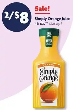 Family Dollar Simply Orange Juice offer