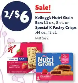 Family Dollar Kellogg's Nutri Grain Bars 1.3 oz., 8 ct. or Special K Pastry Crisps. 44 oz., 12 ct offer