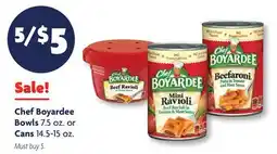 Family Dollar Chef Boyardee Bowls 7.5 oz. or Cans 14.5-15 oz offer