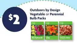 Family Dollar Outdoors by Design Vegetable or Perennial Bulb Packs offer
