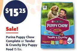 Family Dollar Purina Puppy Chow Complete or Tender & Crunchy Dry Puppy Food offer