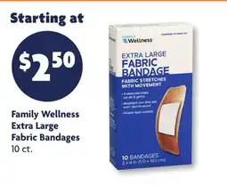 Family Dollar Family Wellness Extra Large Fabric Bandages offer