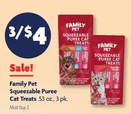 Family Dollar Family Pet Squeezable Puree Cat Treats offer