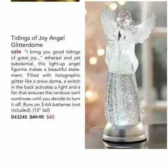 Tidings Of Joy Angel Glitterdome