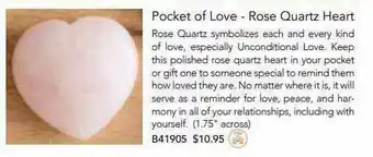 Isabella Pocket Of Love - Rose Quartz Heart offer