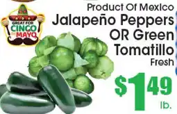 Supremo Foods Inc Jalapeño Peppers OR Green Tomatillo offer