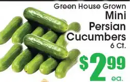Supremo Foods Inc Green House Grown Mini Persian Cucumbers offer