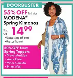 Boscov's MODENA Spring Kimonos offer