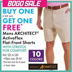 Boscov's Mens ARCHITECT ActiveFlex Flat-Front Shorts WITH STRETCH FOR COMFORT offer