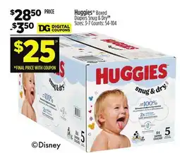 Dollar General Huggies Boxed Diapers offer