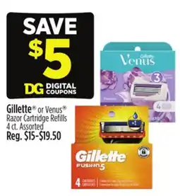 Dollar General Gillette or Venus Razor Cartridge Refills offer
