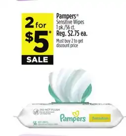 Dollar General Pampers Sensitive Wipes offer