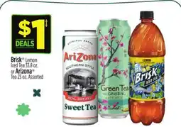 Dollar General Brisk Lemon Iced Tea 33.8 oz. or Arizona Tea 23 oz. Assorted offer