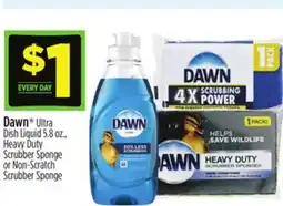 Dollar General Dawn Ultra Dish Liquid 5.8 oz., Heavy Duty Scrubber Sponge or Non-Scratch Scrubber Sponge offer