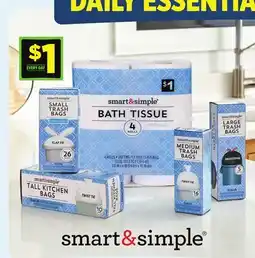 Dollar General Smart&Simple Small Trash Bags, Tall Kitchen Bags, Bath Tissue, Medium Trash Bags, Large Trash Bags offer