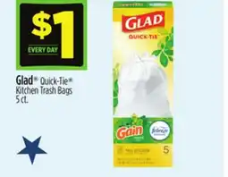 Dollar General Glad Quick-Tie Kitchen Trash Bags offer