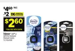 Dollar General Febreze CAR TM or AUTO Air Freshener Premium Scents offer