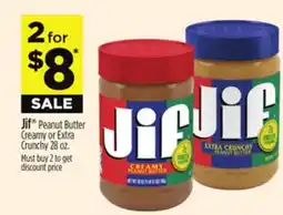 Dollar General Jif Peanut Butter Creamy or Extra Crunchy offer