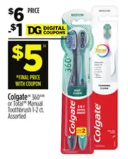 Dollar General Colgate 360° or Total Manual Toothbrush offer