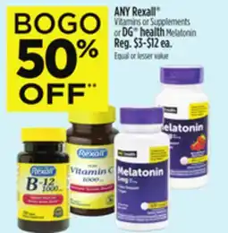 Dollar General ANY Rexall s or DG health offer