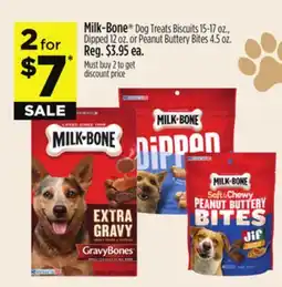 Dollar General Milk-Bone Dog Treats Biscuits 15-17 oz., Dipped 12 oz. or Peanut Buttery Bites 4.5 oz offer