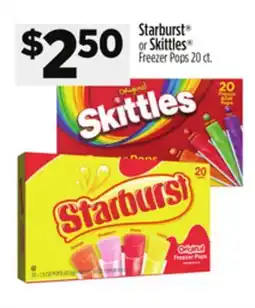 Dollar General Starburst or Skittles Freezer Pops offer