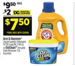 Dollar General Arm & Hammer Liquid Laundry Detergent or OxiClean Versatile Stain Remover offer