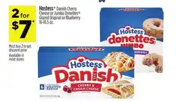 Dollar General Hostess Danish Cherry Cheese or Jumbo Donettes Glazed Original or Blueberry offer