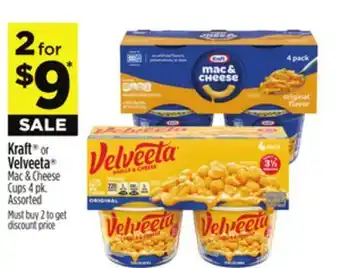 Dollar General Kraft or Velveeta Mac & Cheese Cups offer