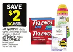 Dollar General ANY Tylenol PM, Arthritis Caplets, Extra Strength or Gelcaps or ANY Zarbee's Product offer