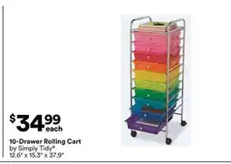 Michaels 10-Drawer rolling Cart by Simply Tidy offer