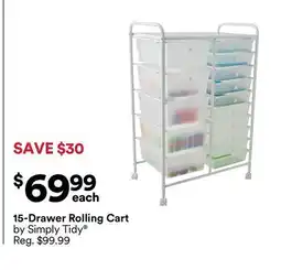 Michaels Simply Tidy 15-Drawer rolling Cart by offer