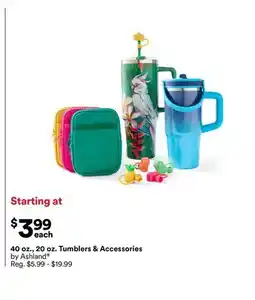 Michaels 40 oz., 20 oz. Tumblers & Accessories by Ashland offer