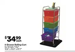Michaels 5-Drawer rolling Cart Simply Tidy offer
