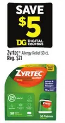 Dollar General Zyrtec Allergy Relief offer