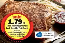 Meijer Fresh from Meijer Whole Pork Shoulder Butt Roast offer