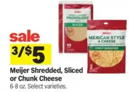 Meijer Meijer Shredded Sliced or Chunk Cheese offer