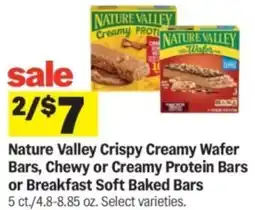 Meijer Nature Valley Crispy Creamy Wafer Bars Chewy or Creamy Protein Bars or Breakfast Soft Baked Bars offer