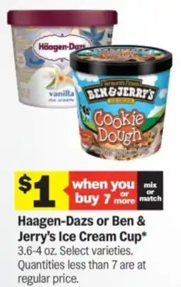 Meijer Haagen Dazs or Ben & Jerrys Ice Cream Cup offer