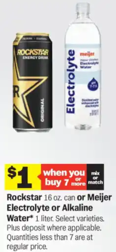 Meijer Rockstar or Meijer Electrolyte or Alkaline Water offer