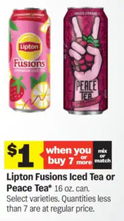 Meijer Lipton Fusions Iced Tea or Peace Tea offer